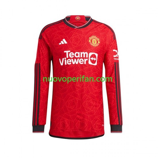 Maglie da Calcio Manchester United Marcus Rashford 10 Uomo Prima Tenuta 2023-2024 Maniche Lunghe