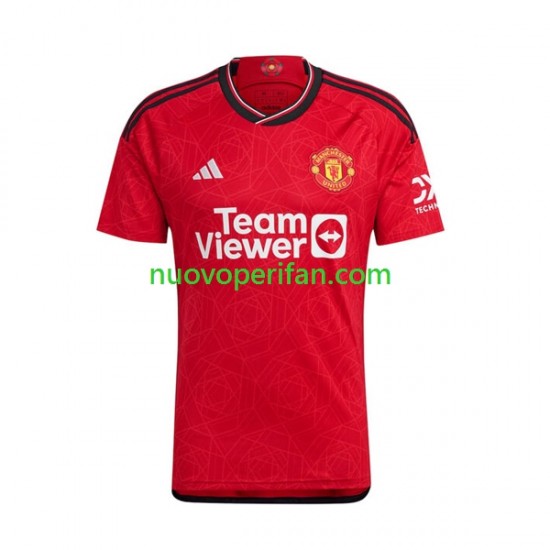 Maglie da Calcio Manchester United Mount 7 Bambino Prima Tenuta 2023-2024 Maniche Corte