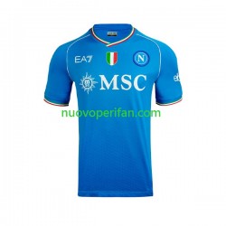 Maglie da Calcio Napoli Khvicha Kvaratskhelia 77 Uomo Prima Tenuta 2023-2024 Maniche Corte