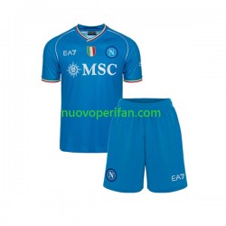 Maglie da Calcio Napoli Bambino Prima Tenuta 2023-2024 Maniche Corte