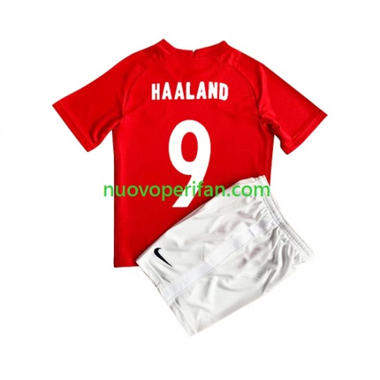 Maglie da Calcio Norvegia HAALAND 9 Bambino Prima Tenuta 2022 Maniche Corte