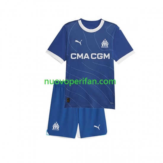 Maglie da Calcio Olympique de Marseille Bambino Trasferta Tenuta 2023-2024 Maniche Corte