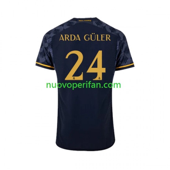 Maglie da Calcio Real Madrid Arda Guler 24 Uomo Trasferta Tenuta 2023-2024 Maniche Corte