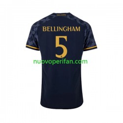 Maglie da Calcio Real Madrid Jude Bellingham 5 Uomo Trasferta Tenuta 2023-2024 Maniche Corte