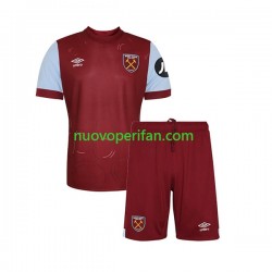 Maglie da Calcio West Ham United Bambino Prima Tenuta 2023-2024 Maniche Corte
