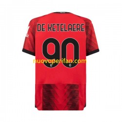 Maglie da Calcio AC Milan Charles De Ketelaere 90 Uomo Prima Tenuta 2023-2024 Maniche Corte