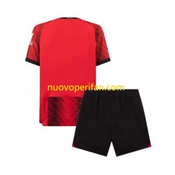 Maglie da Calcio AC Milan Bambino Prima Tenuta 2023-2024 Maniche Corte