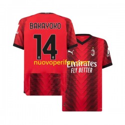 Maglie da Calcio AC Milan Tiemoue Bakayoko 14 Uomo Prima Tenuta 2023-2024 Maniche Corte