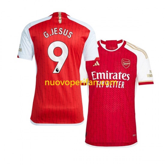 Maglie da Calcio Arsenal Gabriel Jesus 9 Uomo Prima Tenuta 2023-2024 Maniche Corte