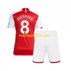 Maglie da Calcio Arsenal Martin Odegaard 8 Bambino Prima Tenuta 2023-2024 Maniche Corte