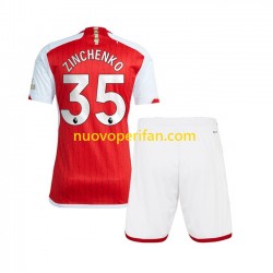 Maglie da Calcio Arsenal Oleksandr Zinchenko 35 Bambino Prima Tenuta 2023-2024 Maniche Corte