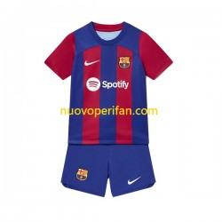 Maglie da Calcio FC Barcelona Bambino Prima Tenuta 2023-2024 Maniche Corte