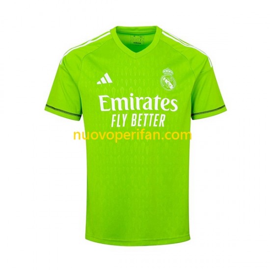 Maglie da Calcio Real Madrid Thibaut Courtois 1 Portiere Uomo Prima Tenuta 2023-2024 Maniche Corte