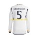 Maglie da Calcio Real Madrid Jude Bellingham 5 Uomo Prima Tenuta 2023-2024 Maniche Lunghe