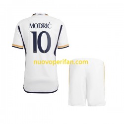 Maglie da Calcio Real Madrid Modrić 10 Bambino Prima Tenuta 2023-2024 Maniche Corte