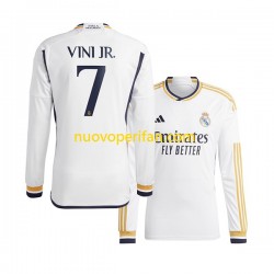 Maglie da Calcio Real Madrid Vinicius Junior 7 Uomo Prima Tenuta 2023-2024 Maniche Lunghe