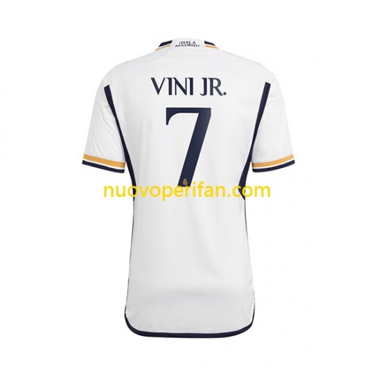 Maglie da Calcio Real Madrid Vinicius Junior 7 Uomo Prima Tenuta 2023-2024 Maniche Corte
