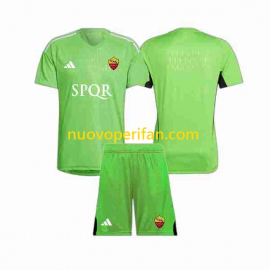 Maglie da Calcio AS Roma Portiere Bambino Trasferta Tenuta 2023-2024 Maniche Corte