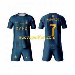 Maglie da Calcio Al-Nassr Ronaldo 7 Bambino Trasferta Tenuta 2023-2024 Maniche Corte