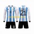 Maglie da Calcio Argentina 3 Stars Paulo Dybala 21 Bambino Prima Tenuta Mondiali 2022 Maniche Lunghe