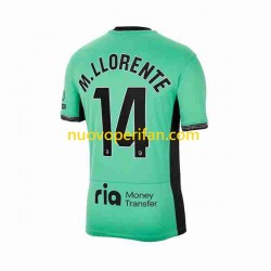 Maglie da Calcio Atlético Madrid 2 Marcos Llorente 14 Uomo Alternativa Tenuta 2023-2024 Maniche Corte