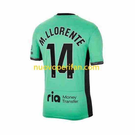 Maglie da Calcio Atlético Madrid 2 Marcos Llorente 14 Uomo Alternativa Tenuta 2023-2024 Maniche Corte