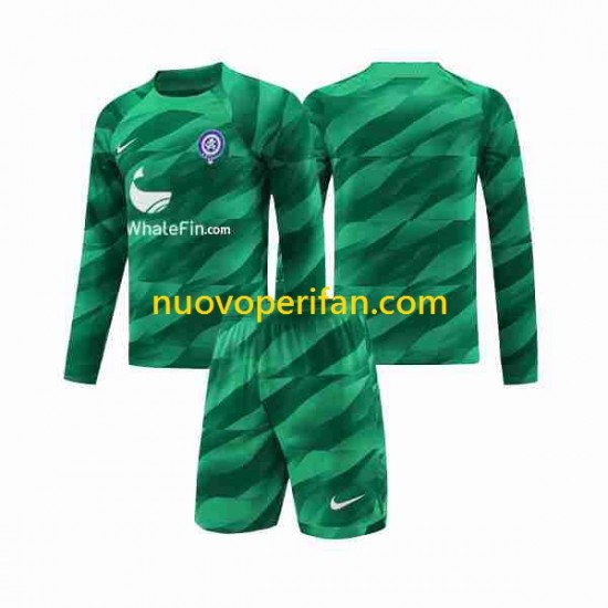 Maglie da Calcio Atlético Madrid Portiere Bambino Trasferta Tenuta 2023-2024 Maniche Lunghe