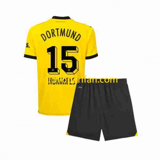 Maglie da Calcio Borussia Dortmund Mats Hummels 15 Bambino Prima Tenuta 2023-2024 Maniche Corte