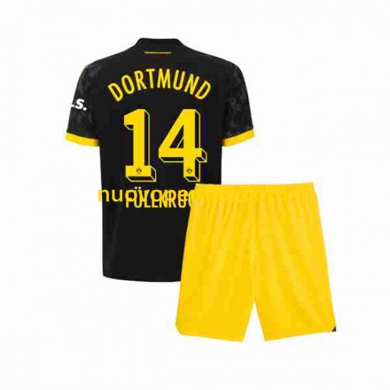Maglie da Calcio Borussia Dortmund Niclas Fullkrug 14 Bambino Trasferta Tenuta 2023-2024 Maniche Corte