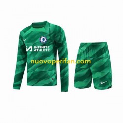 Maglie da Calcio Chelsea Portiere Bambino Alternativa Tenuta 2023-2024 Maniche Lunghe