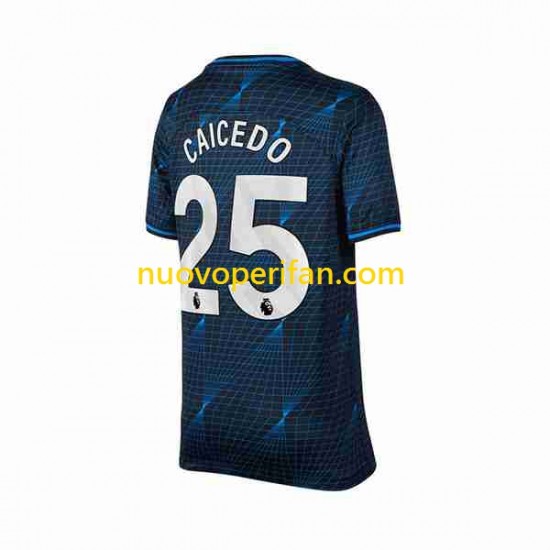 Maglie da Calcio Chelsea Moises Caicedo 25 Uomo Trasferta Tenuta 2023-2024 Maniche Corte