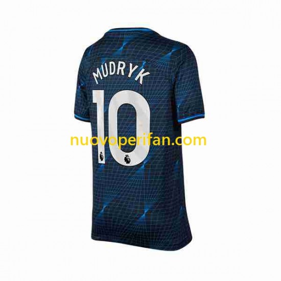 Maglie da Calcio Chelsea Mykhaylo Mudryk 10 Uomo Trasferta Tenuta 2023-2024 Maniche Corte