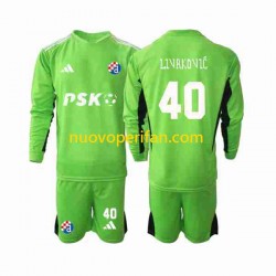 Maglie da Calcio Dinamo Zagreb Livakovic 40 Portiere Bambino Prima Tenuta 2023-2024 Maniche Lunghe