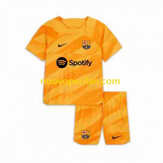 Maglie da Calcio FC Barcelona Portiere Bambino Quarta Tenuta 2023-2024 Maniche Corte