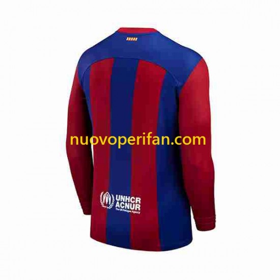 Maglie da Calcio FC Barcelona Uomo Prima Tenuta 2023-2024 Maniche Lunghe