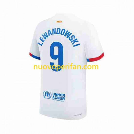 Maglie da Calcio FC Barcelona LEWANDOWSKI 9 Uomo Trasferta Tenuta 2023-2024 Maniche Corte
