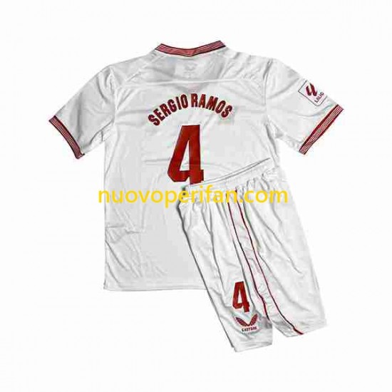 Maglie da Calcio Sevilla FC Sergio Ramos 4 Bambino Prima Tenuta 2023-2024 Maniche Corte