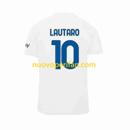Maglie da Calcio Inter Milan Lautaro Martinez 10 Uomo Trasferta Tenuta 2023-2024 Maniche Corte