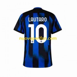 Maglie da Calcio Inter Milan Lautaro Martinez 10 Uomo Prima Tenuta 2023-2024 Maniche Corte