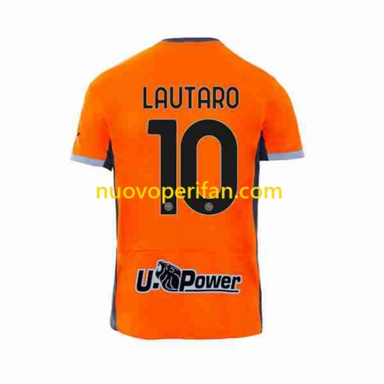 Maglie da Calcio Inter Milan Lautaro Martinez 10 Uomo Alternativa Tenuta 2023-2024 Maniche Corte