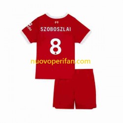 Maglie da Calcio Liverpool Dominik Szoboszlai 8 Bambino Prima Tenuta 2023 Maniche Corte