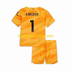 Maglie da Calcio Liverpool A.Becker 1 Portiere Bambino Alternativa Tenuta 2023-2024 Maniche Corte