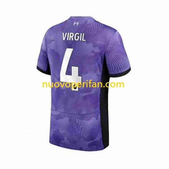 Maglie da Calcio Liverpool Virgil van Dijk 4 Uomo Alternativa Tenuta 2023-2024 Maniche Corte