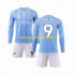Maglie da Calcio Manchester City Haaland 9 Bambino Prima Tenuta 2023-2024 Maniche Lunghe