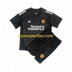 Maglie da Calcio Manchester United Portiere Bambino Alternativa Tenuta 2023-2024 Maniche Corte