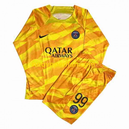 Maglie da Calcio Paris Saint-Germain DONNARUMMA 99 Portiere Bambino Trasferta Tenuta 2023-2024 Maniche Lunghe