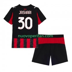 Maglie da Calcio AC Milan Ardon Jashari 30 Bambino Prima Tenuta 2025-2026 Maniche Corte