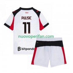 Maglie da Calcio AC Milan Christian Pulisic 11 Bambino Trasferta Tenuta 2025-2026 Maniche Corte