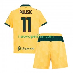 Maglie da Calcio AC Milan Christian Pulisic 11 Bambino Alternativa Tenuta 2025-2026 Maniche Corte