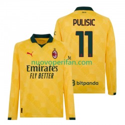 Maglie da Calcio AC Milan Christian Pulisic 11 Uomo Alternativa Tenuta 2025-2026 Maniche Lunghe